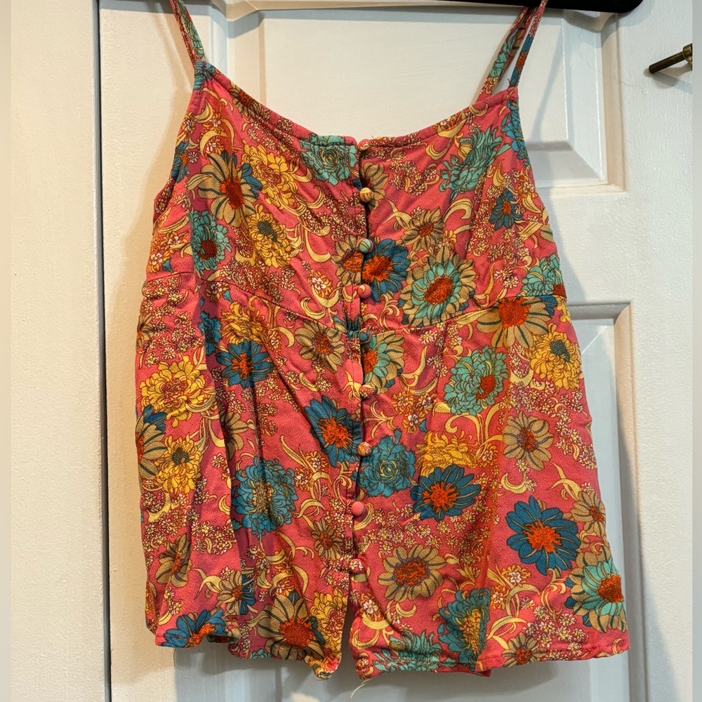 O'Neill Pink and Blue Floral Top